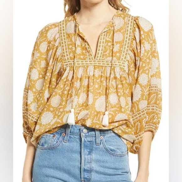 CLEOBELLA Amaryllis Honey Print Blouse | XS - Picture 8 of 8